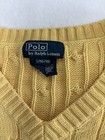 Polo Ralph Lauren Mens Large Butter Yellow Cable Knit Sweatervest
