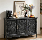 49   Retro Vintage Style Buffet Credenza Cabinet Carved Doors Console Buffet
