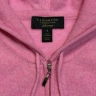 Charter Club Luxury 100  Cashmere Pink Zip-up Hooded Sweater Size S Euc