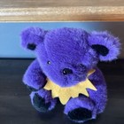 Vtg Liquid Blue Grateful Dead Jointed Plush Bear Purple   Yellow Collar 1990 8   