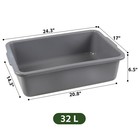 32 L Plastic Large Commercial Bus Tubs  4-pack Utility Tote Bus Box Restaurant