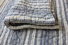 Quilted Chambray Coastal Stripe 100  Cotton Euro Shams 26 In Pair Tie Closure