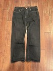 Ed Hardy Men   s Black Denim Jeans Straight Fit Mid Rise Skull Embroidered