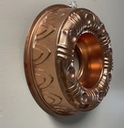 Vtg Copper Jello Mold Wreath Bundt Pan   Wall Decor Hanging 3 5 Cups 