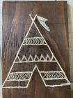 Vintage String Art Picture Tee Pee Hand Made Wall Art