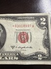 1953b  2 Red Seal Star Note  2 Bill Replacement Note Circulated Currency