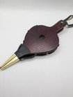 Vintage Antique Art Carved Wood leather Fireplace Bellows Blower