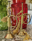 Vintage 8-inch Lightweight Brass Trumpet Decorations - Set Of 2