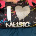 Justice Love Dance Paint Splatter Duffle Bag     Black Neon Pink Dance Bag