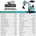 Mini Excavator 1 4ton Track Digger Kubota Engine  With 6 Attachment Pilot System