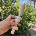 Newel Post Finial Maple Wood Unfinished Cap  7-3 8    D2