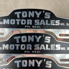 Lot Of 3 Studebaker License Plate Toppers Tony   s Motor Sales Nd 1940s Vtg