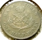 1854 Bank Of Upper Canada One Half Penny Token