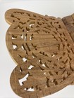 Vintage Hand Carved Wooden Open Book Holder Folding Display Bible  Cookbook Rack