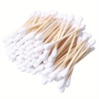 Cotton Ear Swabs 1000 pk Bamboo Wooden Handles Tipped Applicator 3 