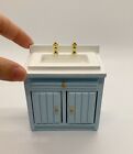 4pc Kitchen Set Dollhouse 1 12 Blue Miniature Cupboard Corner Stove Sink Cabinet