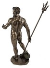 Poseidon God Of Sea W Trident Greek Mythology Nude Male Statue Bronze Color