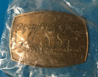 Vintage Brass Kayd Fm 97 Belt Buckle Beaumont Texas Country Fresh Music Nip
