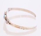 Native American Navajo Handmade Sterling Silver Bracelet With Turquoise