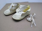 Vintage White Cream Leather Baby Doll Shoes Boots Scientific Shoes Self-starters