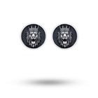 Lion King Crown Jungle Animal Cufflinks Accessory Men 925 Silver Wedding Gift