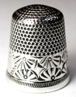 Antique Ketcham   Mcdougall Sterling Silver Thimble     diamonds   Palmettes   