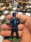 Vintage Barclay Manoil Lead Figure Train Conductor Conductor Blue Uniform
