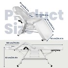 White Recliner Massage Table Salon Tattoo Chair Facial Lash Bed Storage Boxes