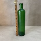 Antique Emerald Green Cylinder Water Apothecary Chemist Medicine Bottle Vintage