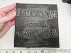 Vintage Letterpress Printing Block Tv Guide Advertising 