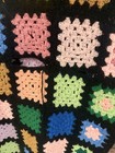 Vtg Handmade Granny Square Chunky Crochet Afghan Throw Blanket 74   x42    Colorful
