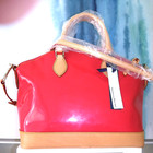 Donney   Bourke Domed Leather Satchel Hot Pink Patent Nwt  Sale   