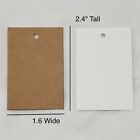 100 Blank Kraft White- Unstring Gift Hang Tags Price Inventory Cardstock Tags