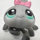 Littlest Pet Shop  411 Spider Gray Tell Eyes Pink Bow  Lps Rare