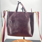 Madewell The Zip-top Transport Crossbody  Colorblock Webbing Strap Cabernet Red