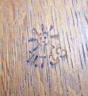 Rare Antique Arts   Crafts Swivel Magazine Rack Brass Oak William Tonks   Sons