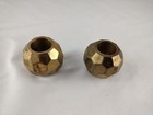 Vintage Pair Of Heavy Brass Candle Holders Pounded Brushed Look  75  X  75 