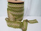 Vtg 50s 60s Gimp Fabric Trim Upholstery Curtains Jute Chartreuse White 5 Yd 3 5 