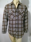 Vtg 70s Plaid Flannel Quilt Lined Shirt Jacket Shacket Macys Mens Store Med Tall