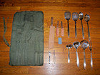 Vintage Wwii Us Army 20 Men Cooking Cook Outfit Cutlery Roll-1945 With Utensils