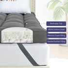 5 Inch Mattress Topper Queen Size  4 Layer Goose Feather Bed Topper  Filled With