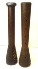 Set Of 2 Vintage Antique Wooden Yarn Spools Spindles Thread Wool Sewing Notions