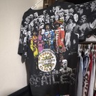 Beatles Sgt  Pepper s Lonely Hearts Club Band Black Graphic T-shirt Size L
