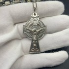Vintage Irish Connemara Marble Rosary Square Stone Beads Celtic Crucifix 25 
