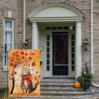 Cat Fall Garden Flag 12x18 Inch Double Sided maple Leaves Thanksgiving Burlap 