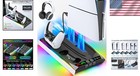 Elegant Ps5 slim pro Docking Station  Cooling  Charging   Rgb Ambient Lighting