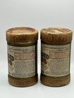 Antique 1904 Edison Gold Molded Records Phonograph Cylinders With Lids X2