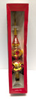 Vintage Gold   Red Czech Republic 9 Indents Blown Glass Tree Topper 13 