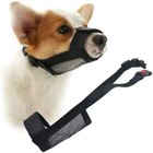 Pet Dog Breathable Nylon Muzzle Adjustable Anti-lick  biting  Black L  german 