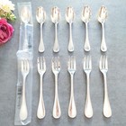 Christofle Malmaison Excellent 12pcs Silverplate Flatware Cake Fork Coffee Spoon